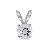 14 Karat White Gold Pendant with One 5mm Round White Topaz.
Chain is